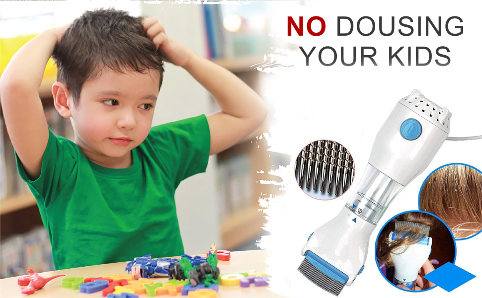 Electrical Chemical Free Head Lice Removal Comb Head Nits Capture Comb (White Color) Electrical Head Lice Comb Eggs Remover Hair Vacuums Machine for lice removed