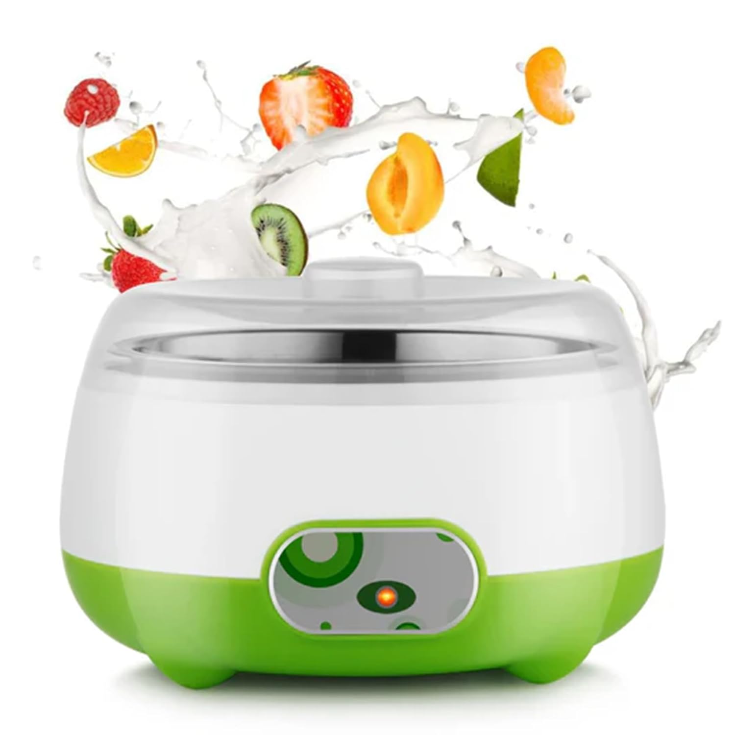 Electric Yogurt Maker,1L Automatic Yogurt Maker Machine in Home Kitchen, Stainless Steel Yogurt Maker with Temperature Control, Homemade Fresh Yogurt - Dahi Maker with Auto Switch-Off