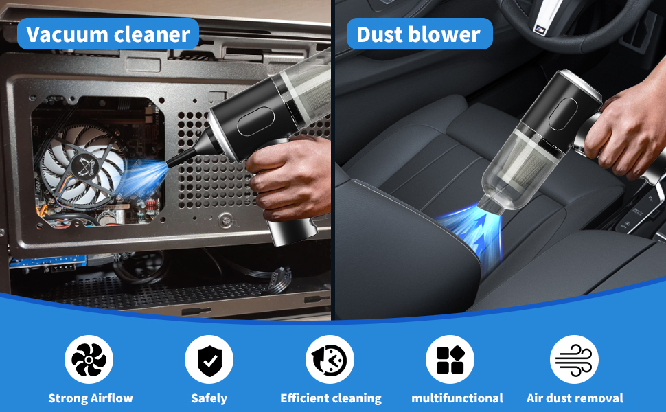 Cordless Handheld Vacuum Cleaner for Home || 3 in 1 Car Vacuum 120W High-Power || Wireless Vacuum Cleaner Home Car Dual USB Rechargeable || Portable Car Vacuum Cleaner (M, 1, Count)