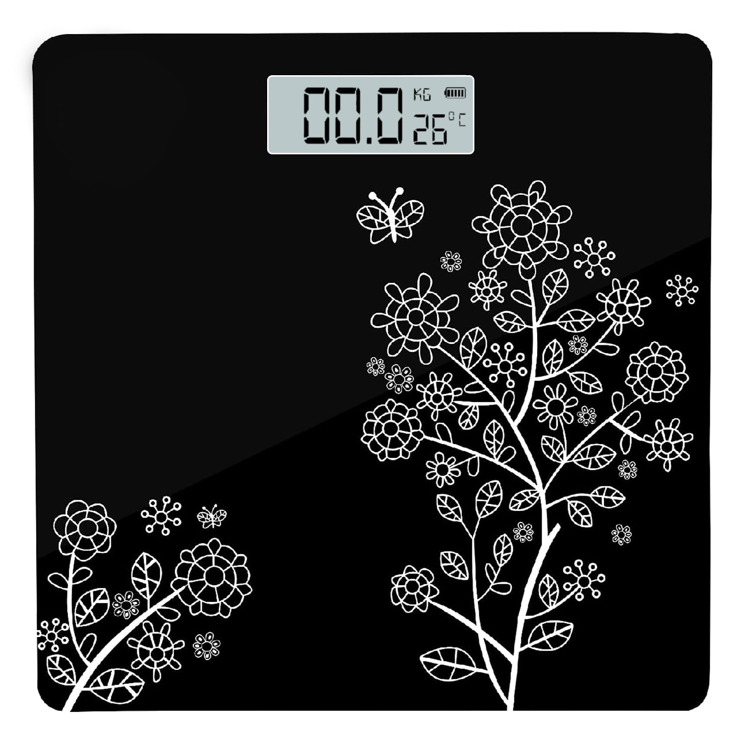 Digital Weight Scale for body weight, LCD Panel, Electronic Weighing scale with thick tempered glass, High Precision Sensors accurate weight machine