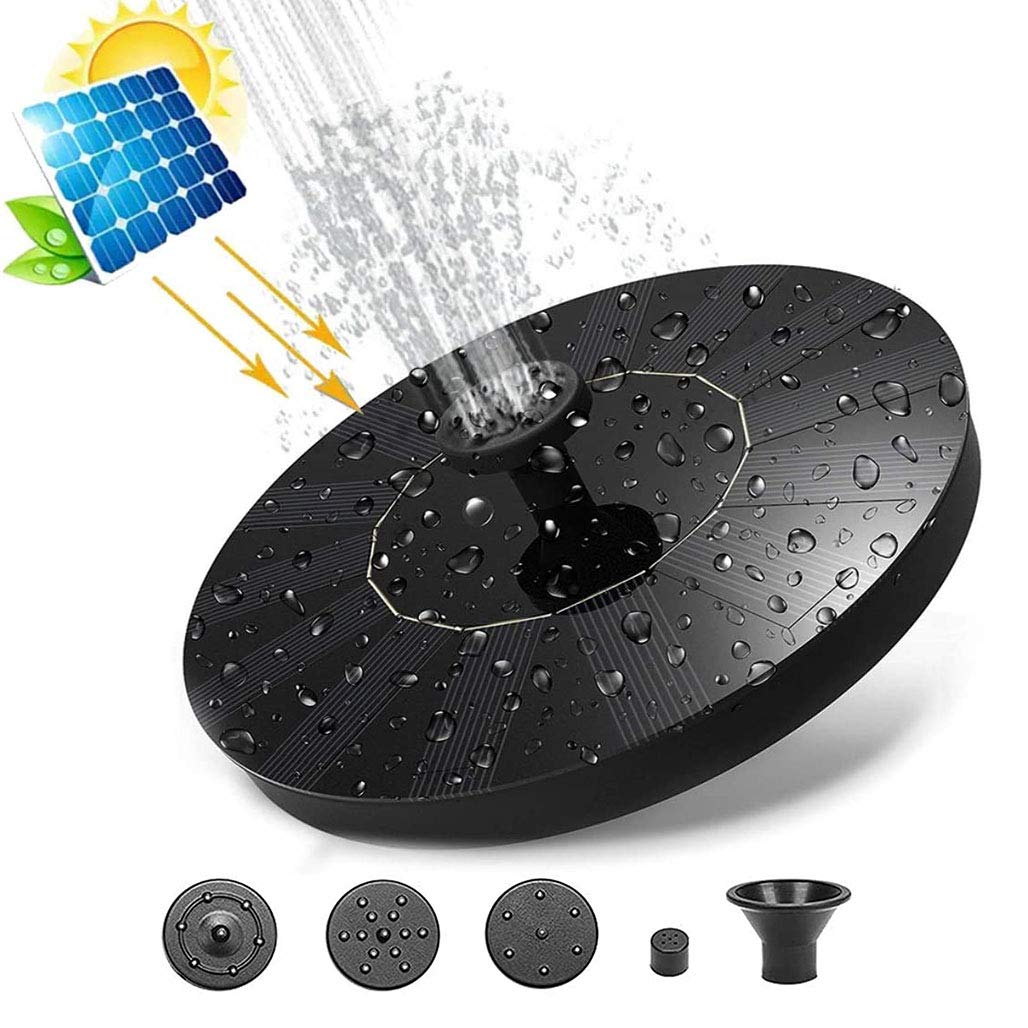 Plastic Fountain Solar Power Floating Water Pump For Pool Pond Garden And Patio Plants Round 7V 1.4W (Black)