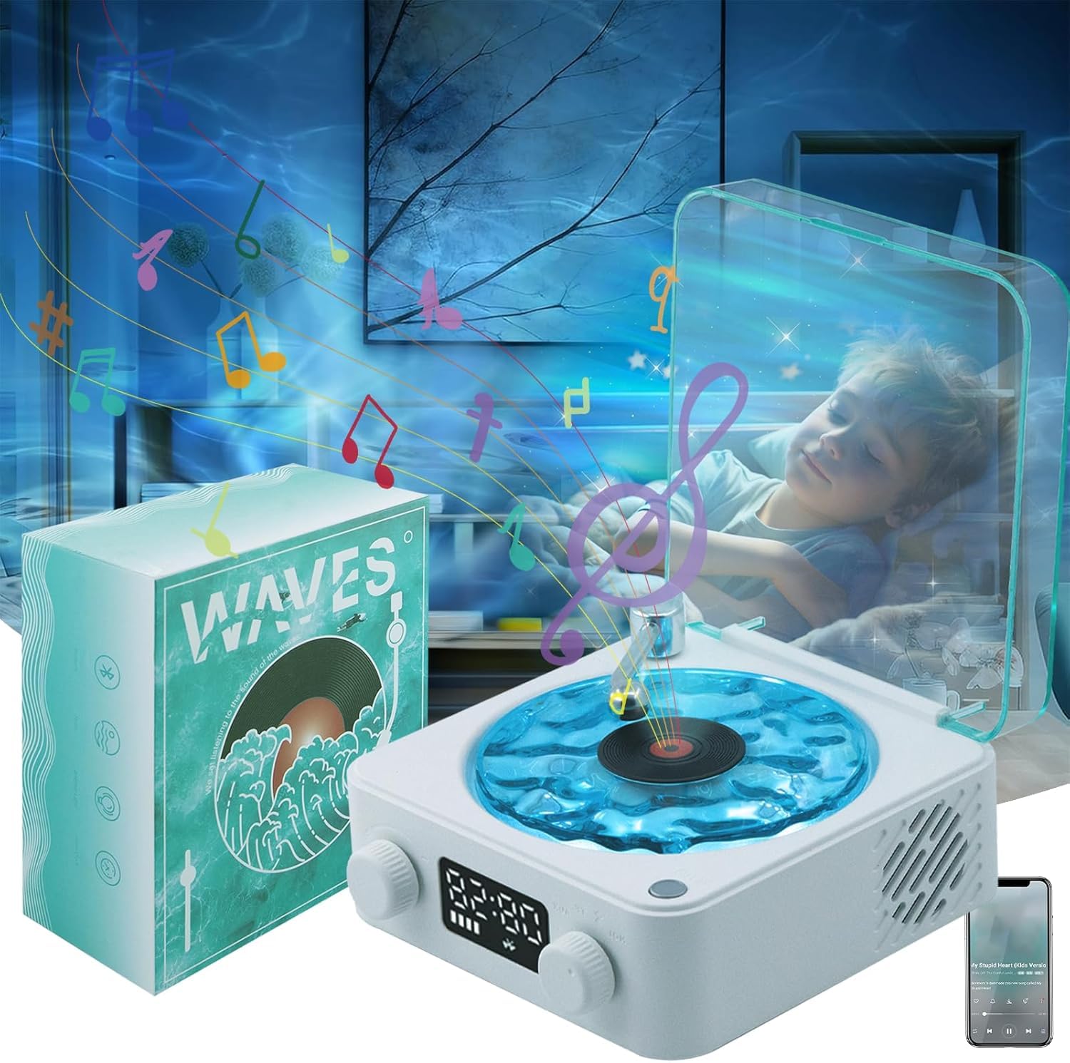 Ocean Wave Gramophone Light Speaker